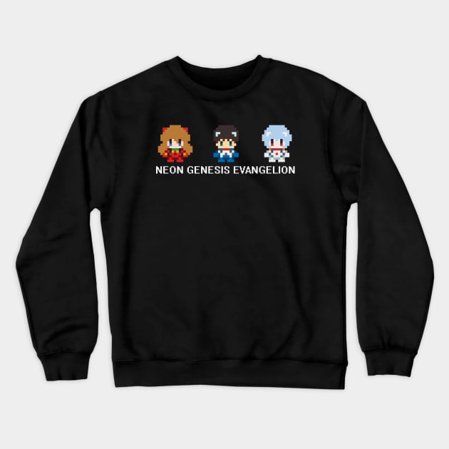 8 bit Neon Genesis Evangelion Crewneck Sweatshirt by JamesCMarshall